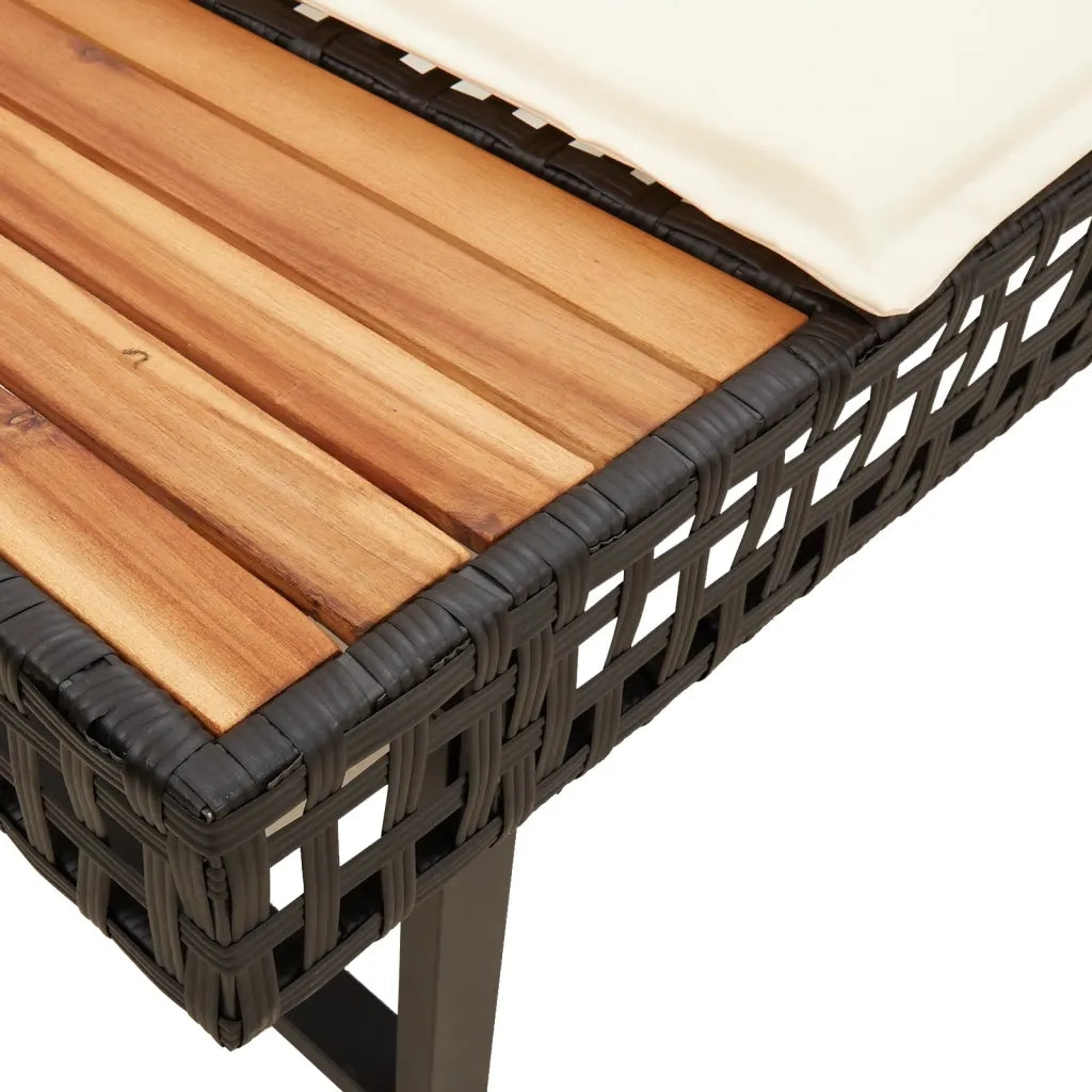 Set Divani da Giardino 2 pz | Set Salotto da Giardino con Cuscini Nero Polyrattan e Vetro
