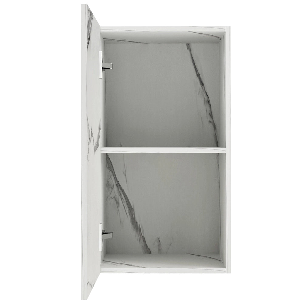 Pensile Cucina con Anta a Ribalta 40x32x72 cm in Legno Bianco Effetto Marmo