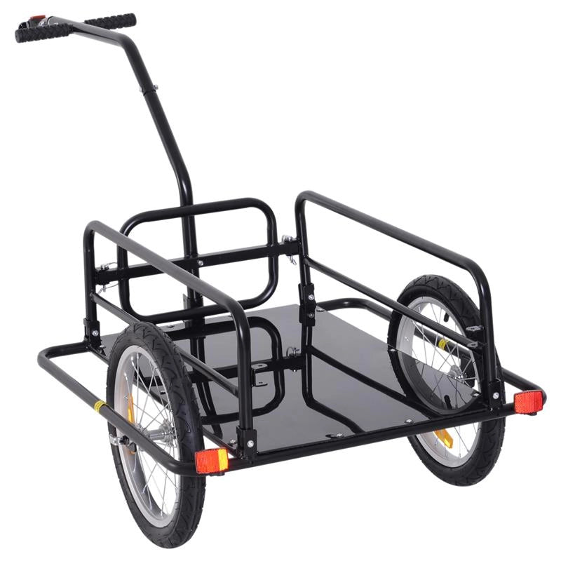 CARRELLO RIMORCHIO PER BICICLETTA NERO 156X72X82CM