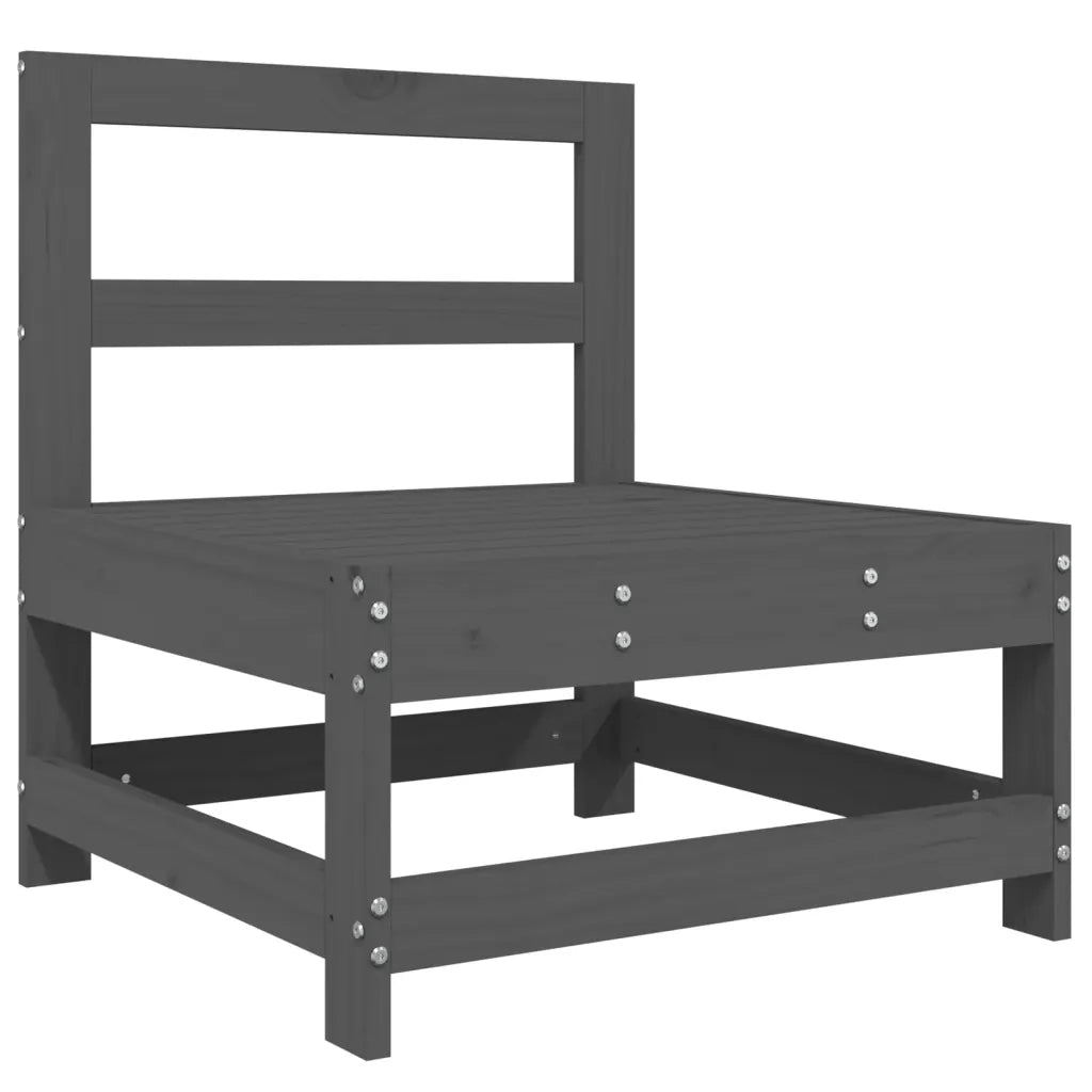 Salotto da Giardino-Set Salotto da Giardino 4 pz Grigio in Legno Massello di Pino