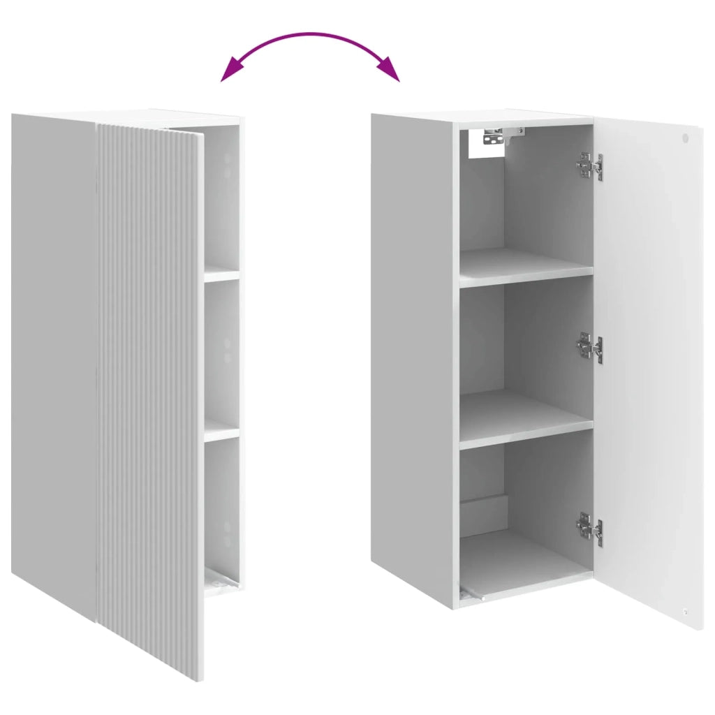 Mobiletto a muro Bianco Lucido 33 x 34,5 x 90 cm