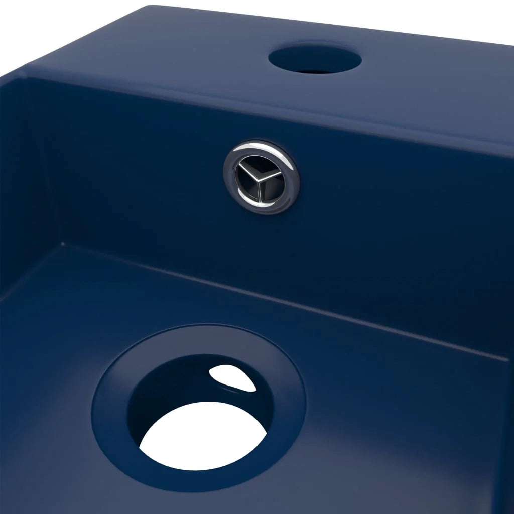 Lavabo bagno con troppopieno da appoggio wc lavabo cucina stanza cosmetica casa ceramica 48 x 25 cm blu scuro 02_0002732