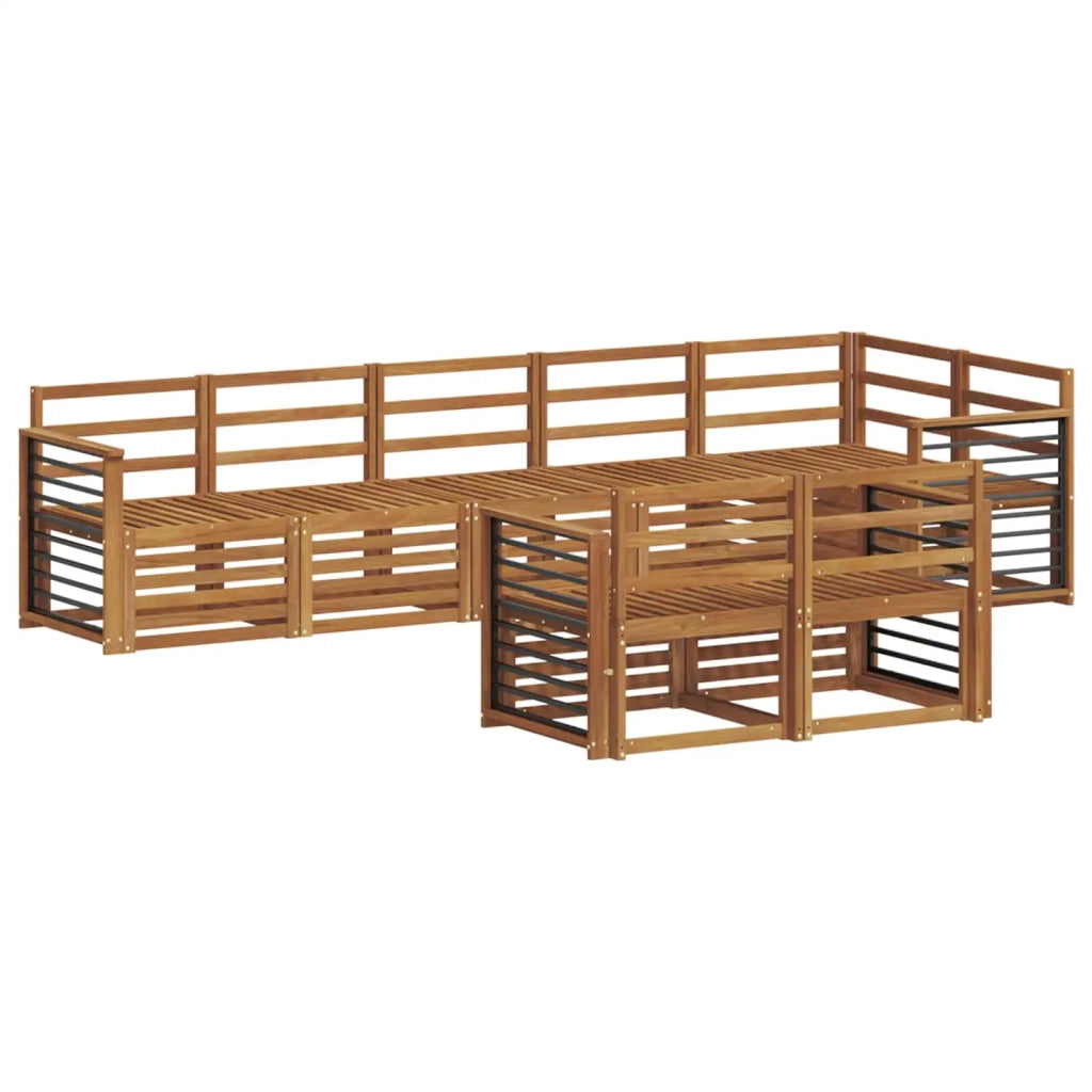 Set divani 8 pcs Naturale Legno di Acacia Massello
