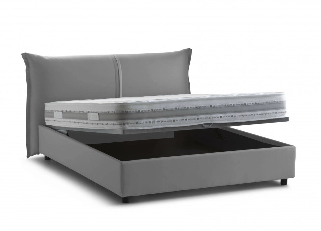 Letto Matrimoniale Abarat, Letto Matrimoniale Sfoderabile Made in Italy, Grigio
