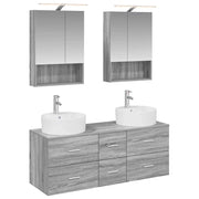 Set di mobili per il bagno 5 pcs Sonoma grigio 3406924