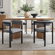 Set di 2 sedie da pranzo in chenille grigio