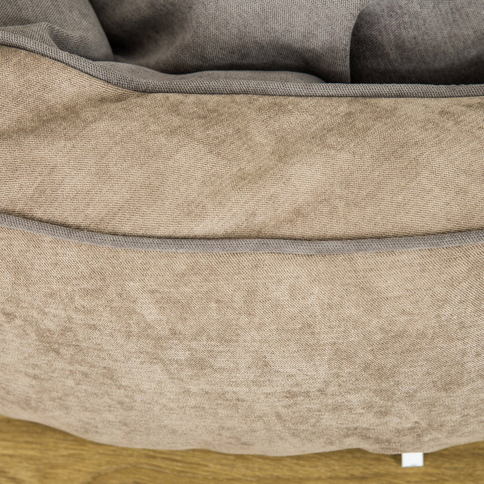 Cuccia Imbottita per Cani e Gatti 85x85x35 cm in Tessuto Grigio