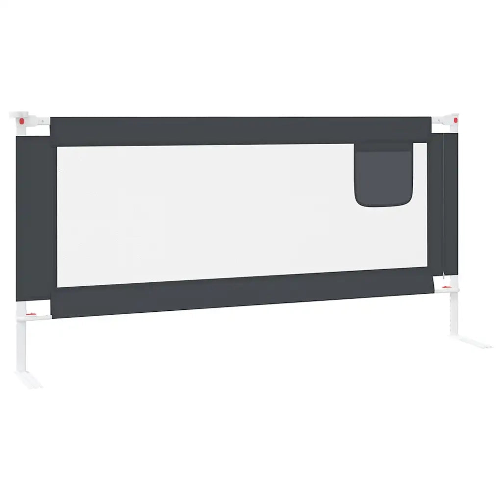 Sponda Letto Sicurezza Bambini Grigio Scuro 190x25 cm Tessuto 10232