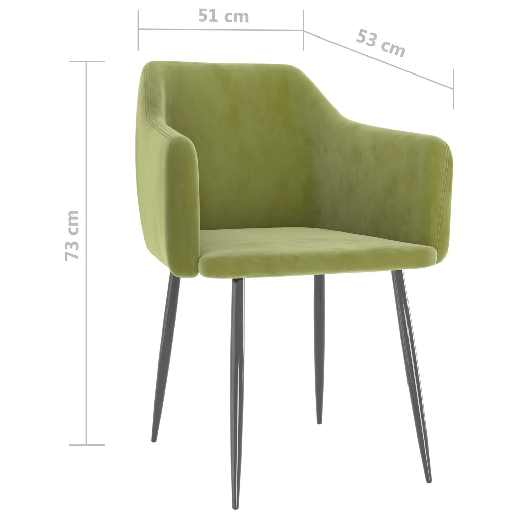 Sedie da Pranzo 2 pz Verde Chiaro in Velluto cod mxl 5805