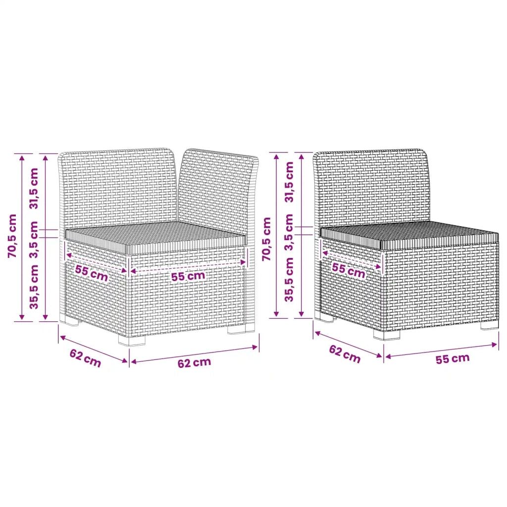 Divano da Giardino 4 Posti Aspetto Rattan PP Antracite 3443958