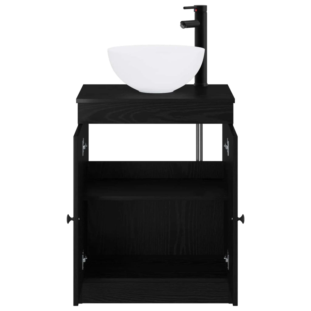 Set di mobili per il bagno Rovere Nero Legno ingegnerizzato 3404215