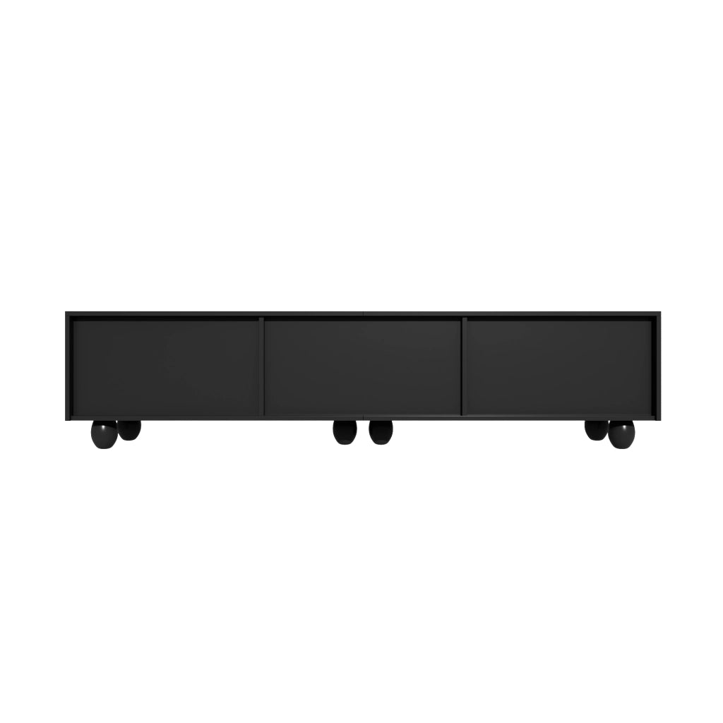 Mobile TV 180x40x42 cm; ampio spazio contenitore con montaggio semplice; truciolare nero