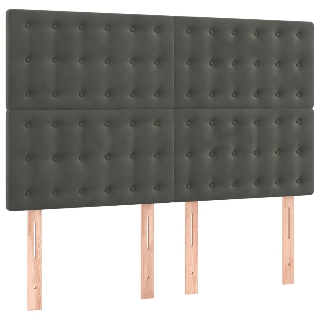 Giroletto a Molle con Materasso Grigio Scuro 140x190 cm Velluto 3132916