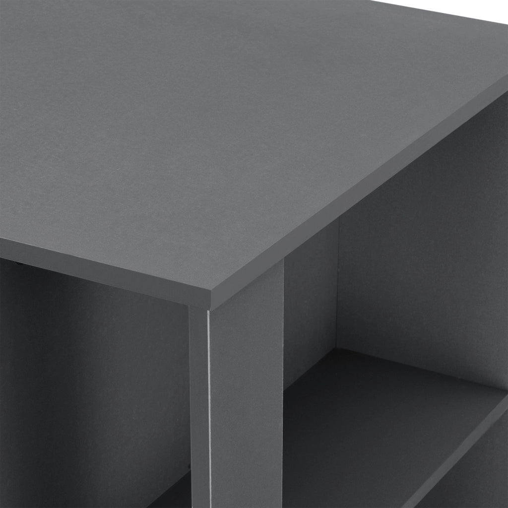 Tavolo Alto da Bar Danderyd Bancone a 3 Ripiani Laterali 120 x 60 x 106 cm - Grigio Scuro [en.casa]