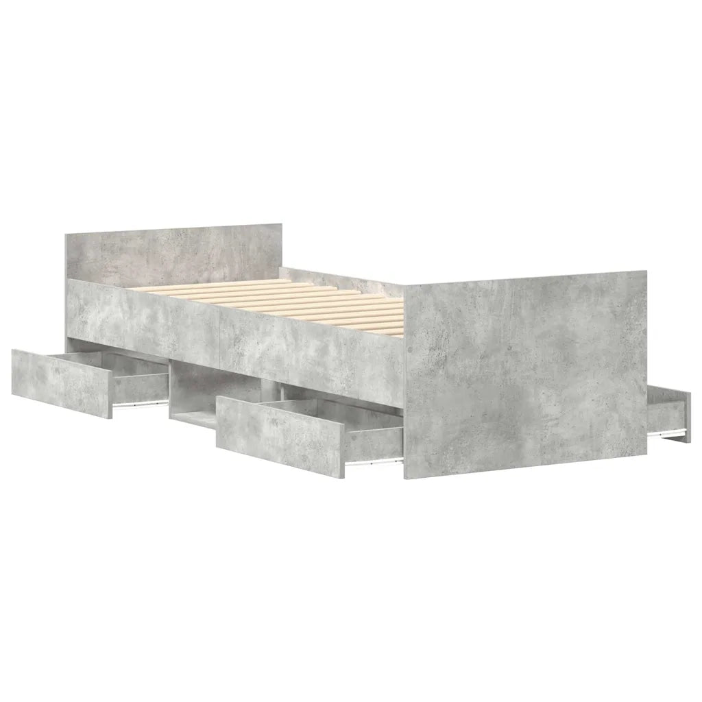 Giroletto con Testiera e Pediera Grigio Cemento 100x200 cm