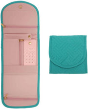 Organizzatore di accessori per la strada - Custodia per gioielli - Porta anelli/pannello per orecchini - Tasca con cerniera - Resistentente all'umidità - Protezione contro graffi - Porta gioielli in pelle