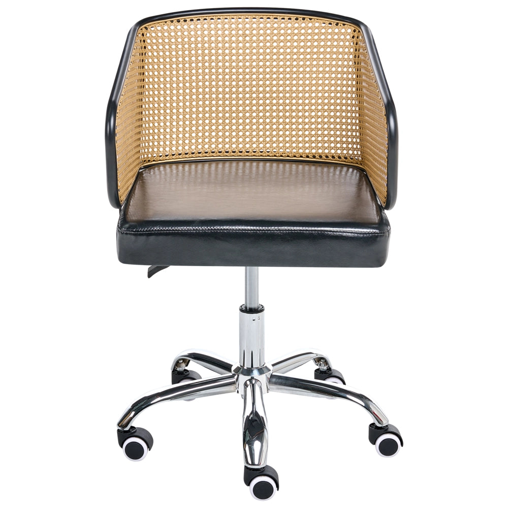 Sedia da ufficio in ecopelle nero girevole e regolabile stile moderno home office