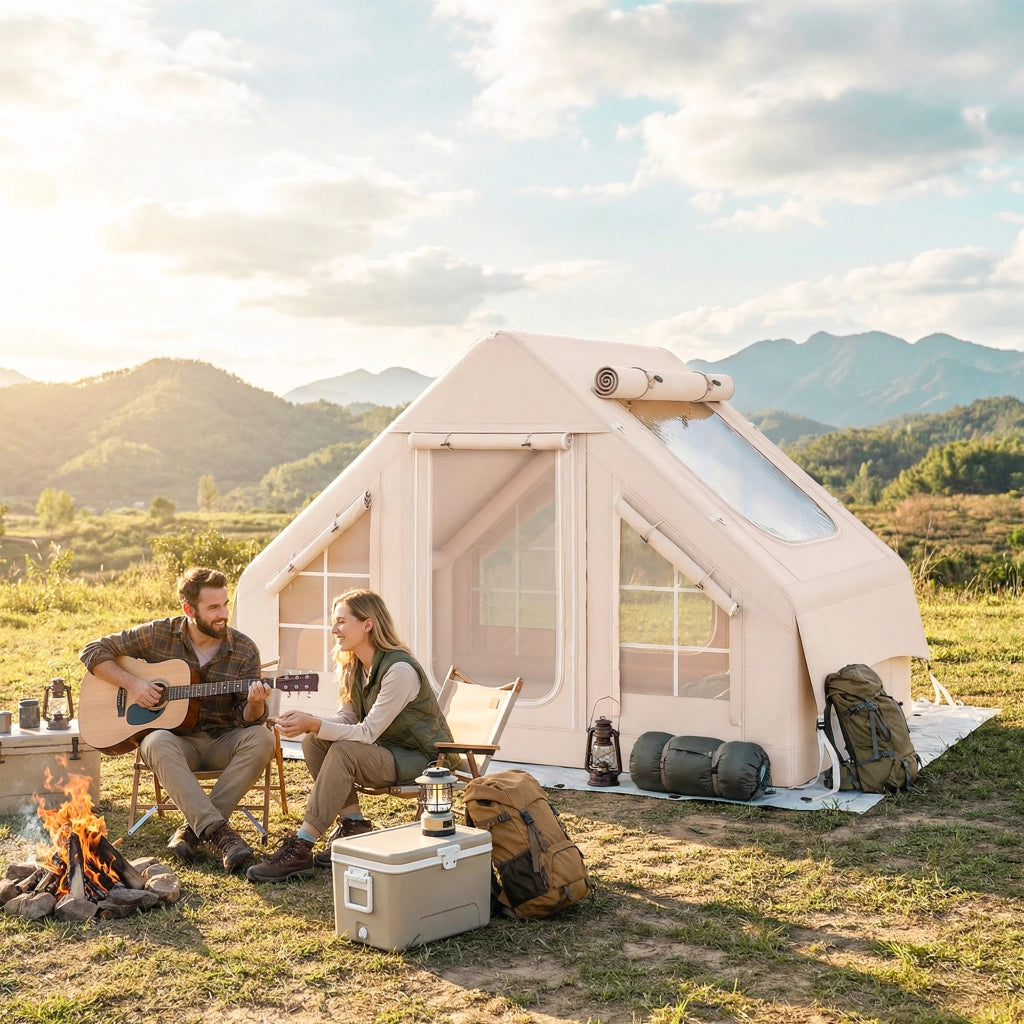 Tenda da Campeggio Inflabile con Camino e Lucernario ¨C zephmum ¨C Impermeabile UPF30+