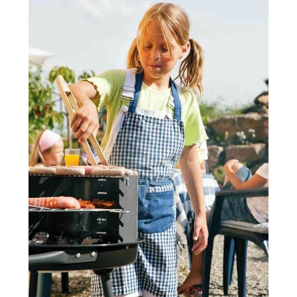 Trade Shop - Barbecue Trolley A Carbonella In Metallo E Legno Bbq Braciere Portatile Ripiani -