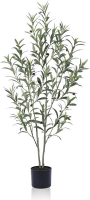 Pianta ornamentale in legno naturale, 120 cm, con frutti realistici per decorazione interna, grande pianta ornamentale per uso interno, 1 pezzo