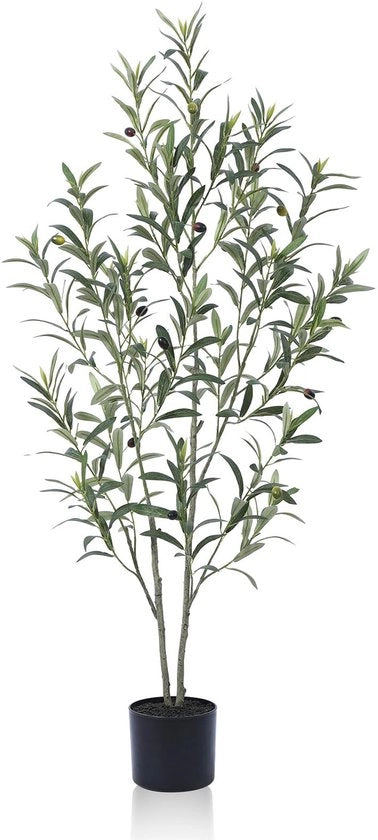 Pianta ornamentale in legno naturale, 120 cm, con frutti realistici per decorazione interna, grande pianta ornamentale per uso interno, 1 pezzo