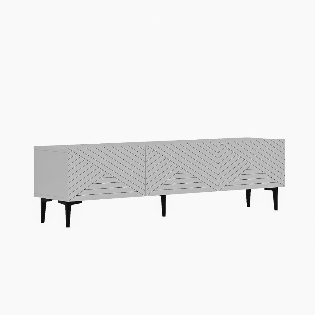 Porta TV in legno "Felix" - 160 x 31 x 44 cm - Bianco