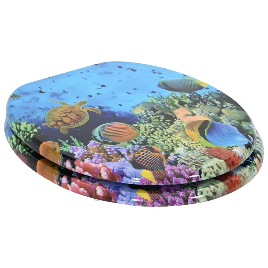 Sedile per toilette con chiusura morbida Blu mare profondo