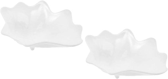 Set di 2 Piastre Ceramica Bianche a Granaio per Erbe - Portafrutta Decorativa per Piatti e Frutta