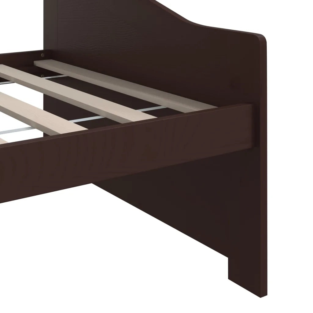 Divano Letto a 3 Posti-Sofa Letto 3 Posti-Daybed Marrone Scuro Massello di Pino 90x200cm