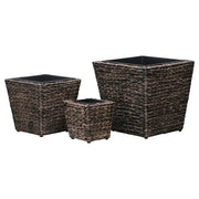 Letti Rialzati 3 pz in Giacinto Intrecciato Marrone 45572