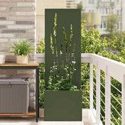 vidaXL Vaso da Giardino con Pannello Decorativo Oliver verde