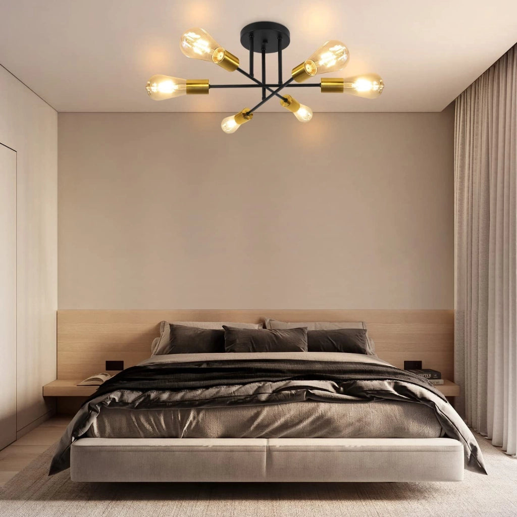 ZMH Lampada da soffitto in stile retrò a 6 fiamme senza lampadina per camera da letto
