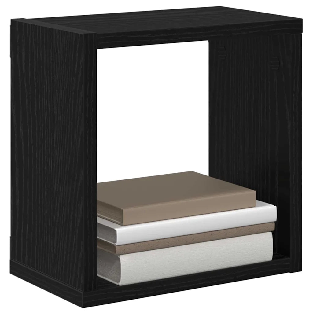 2 pz Scaffali da Parete | Mensola sospesa Rovere Nero Legno multistrato