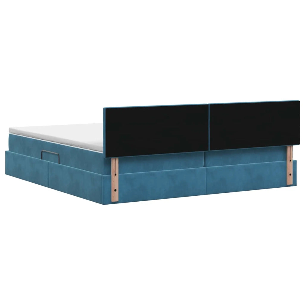 Letto con Contenitore Blu Scuro 200 x 200 cm Velluto 3458773