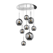 Lampadario Contemporaneo Future Metallo Cromo Vetro Mix 8 Luci E27