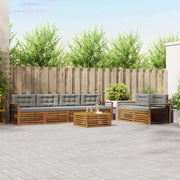 Set di divani da esterno 7 pcs Grigio Naturale e Chiaro