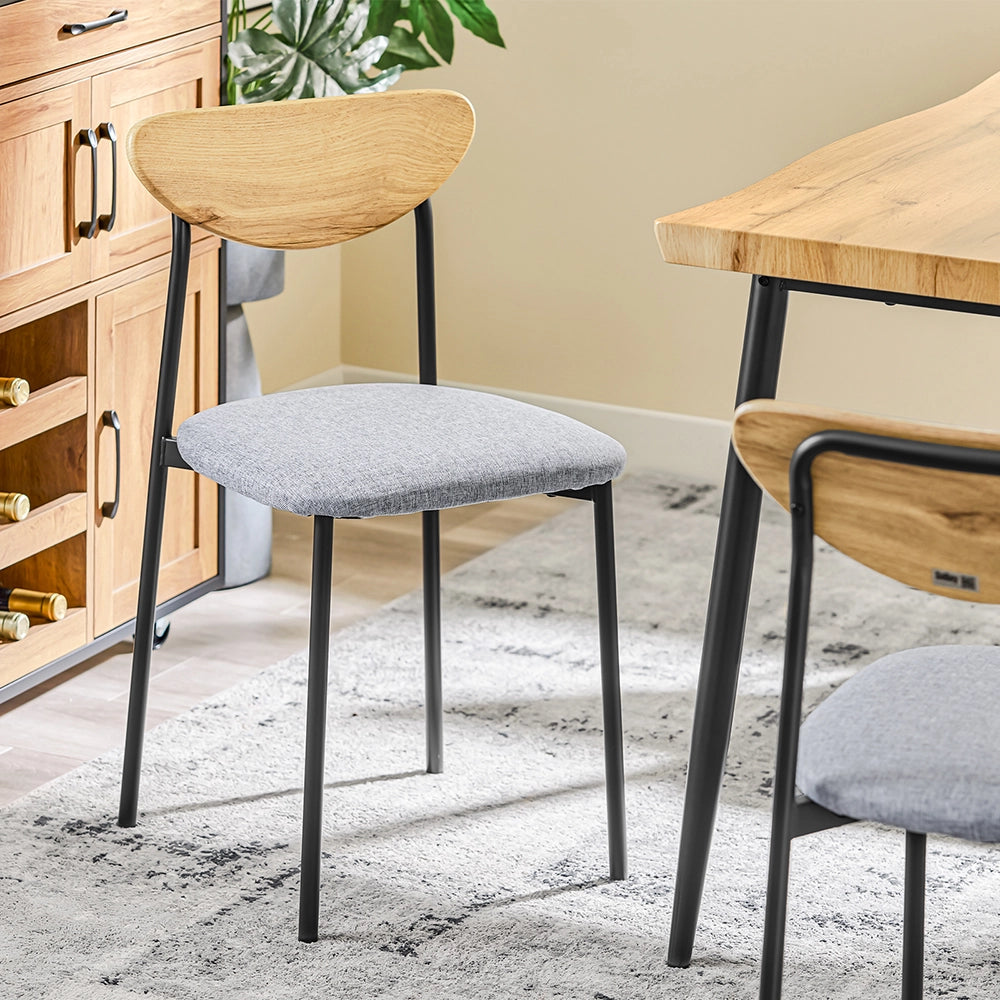 SoBuy Set Tavolo da Pranzo 5 Pezzi con 4 Sedie Comode, Tavolo da Cucina Compatto per Piccoli Spazi, Tavolo con Sedie Ideale per Sala da Cucina, Pranzo, Soggiorno, Balcone e Arredo Esterno OGT52-N