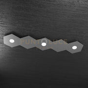 HEXAGON APPLIQUE-PLAFONIERA 3 LUCI + 2 DECORATIVO GRIGIO ANTRACITE 1142-3L2D-GA