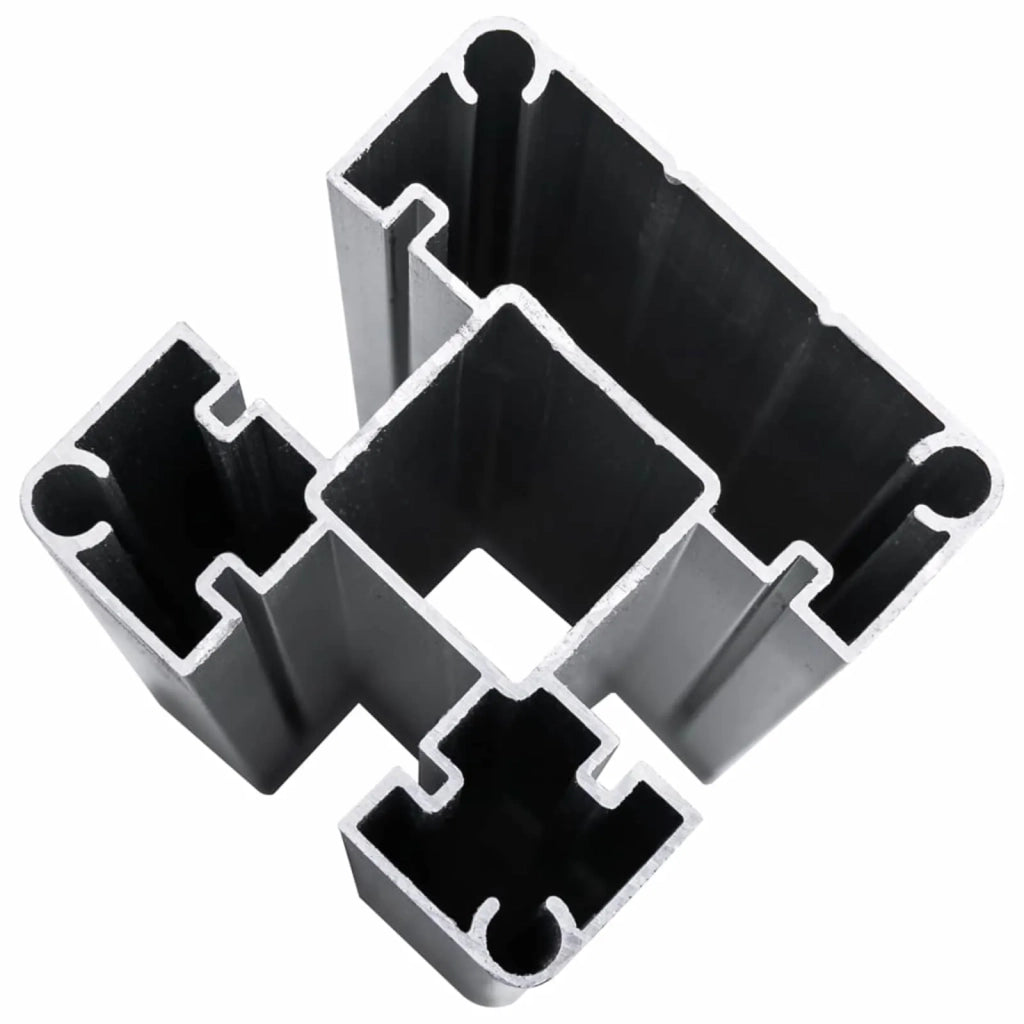 Pannello di Recinzione 2 pcs WPC e Alluminio Grigio
