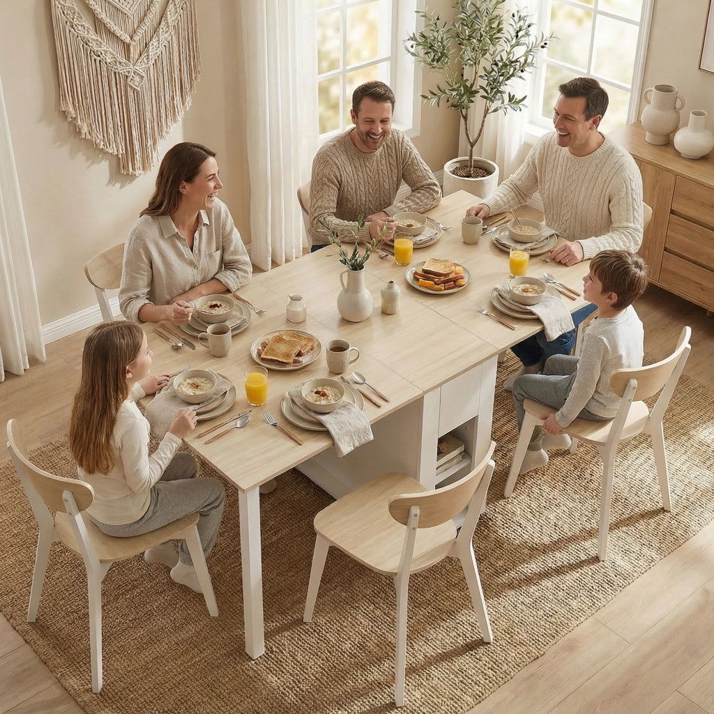 Tavolo allungabile da pranzo per 6 persone con cassetti ¨C zephmum ¨C 168 cm