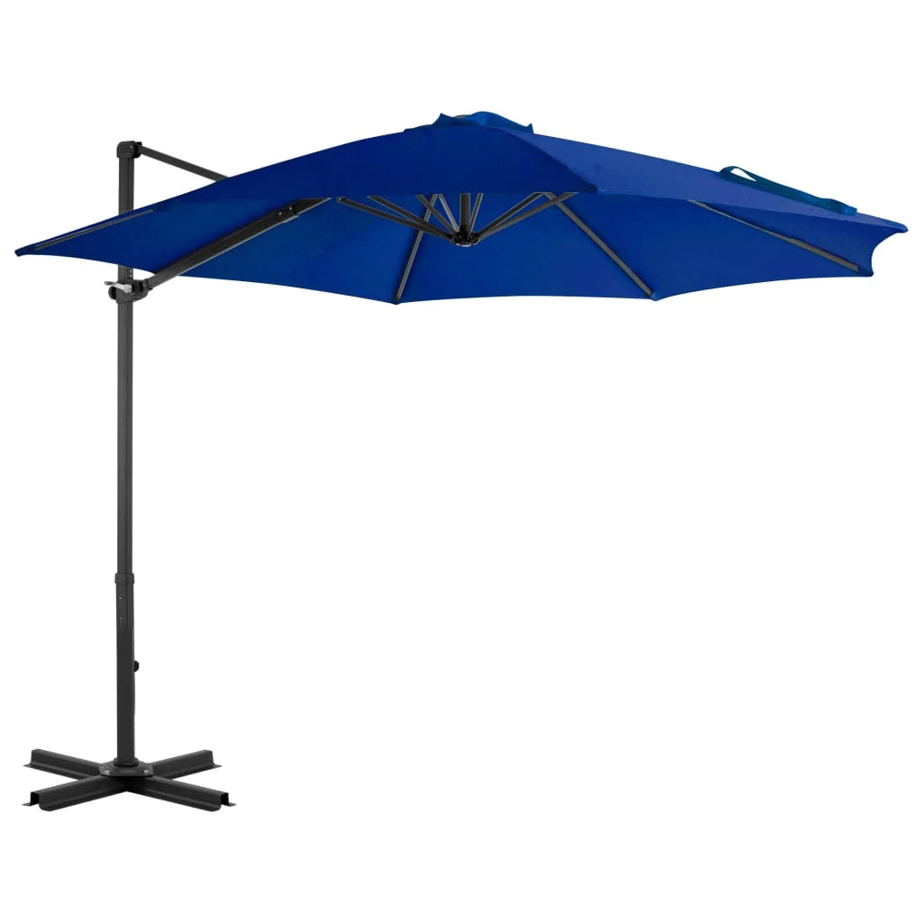 Ombrellone a braccio con palo in alluminio blu da 300 cm 02_0008491