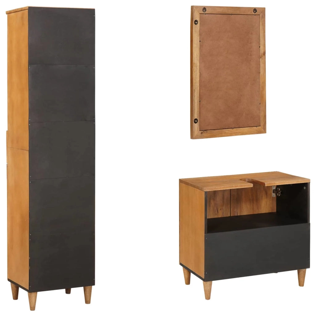 Set di mobili per il bagno 3 pcs Marrone Legno multistrato 3310067