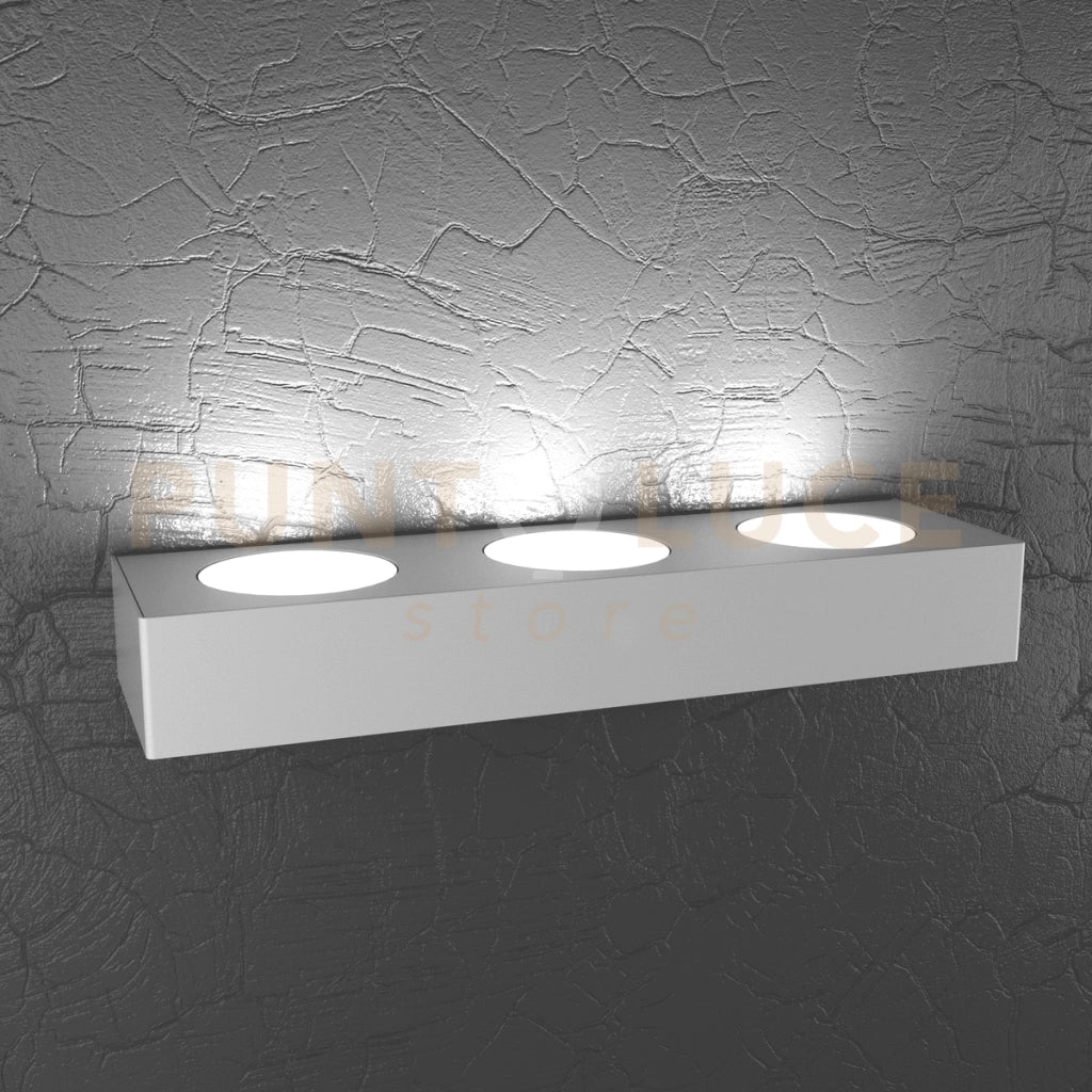 PLATE APPLIQUE 3 LUCI ATTACCO GX53 MONOEMISSIONE GRIGIO