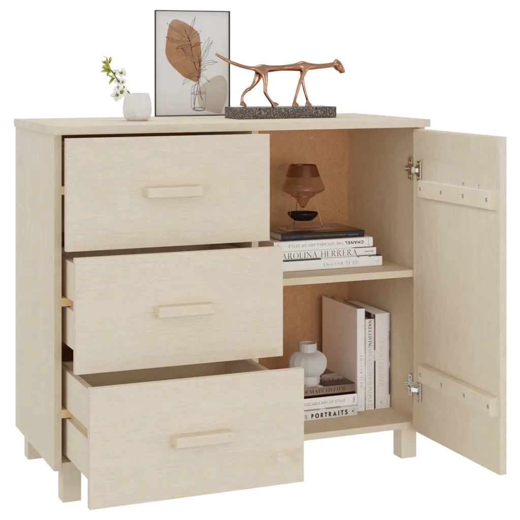Credenza HAMAR ambra 90x40x80 cm in Legno Massello di Pino 340428