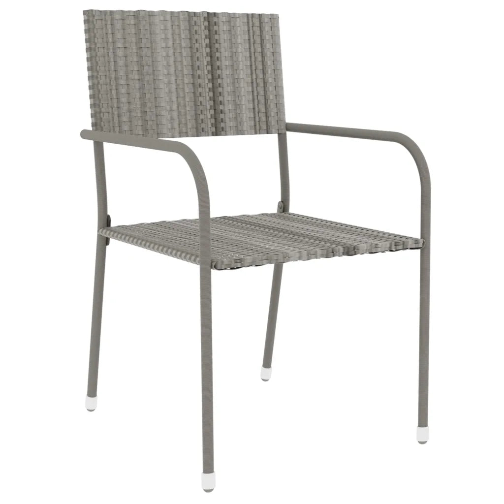 Set Mobili da Pranzo per Giardino 3 pz in Polyrattan Grigio 3098034