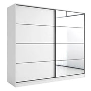 Armadio Camera da Letto Torello, Guardaroba 2 Ante 5 Ripiani, 180x190h cm Bianco