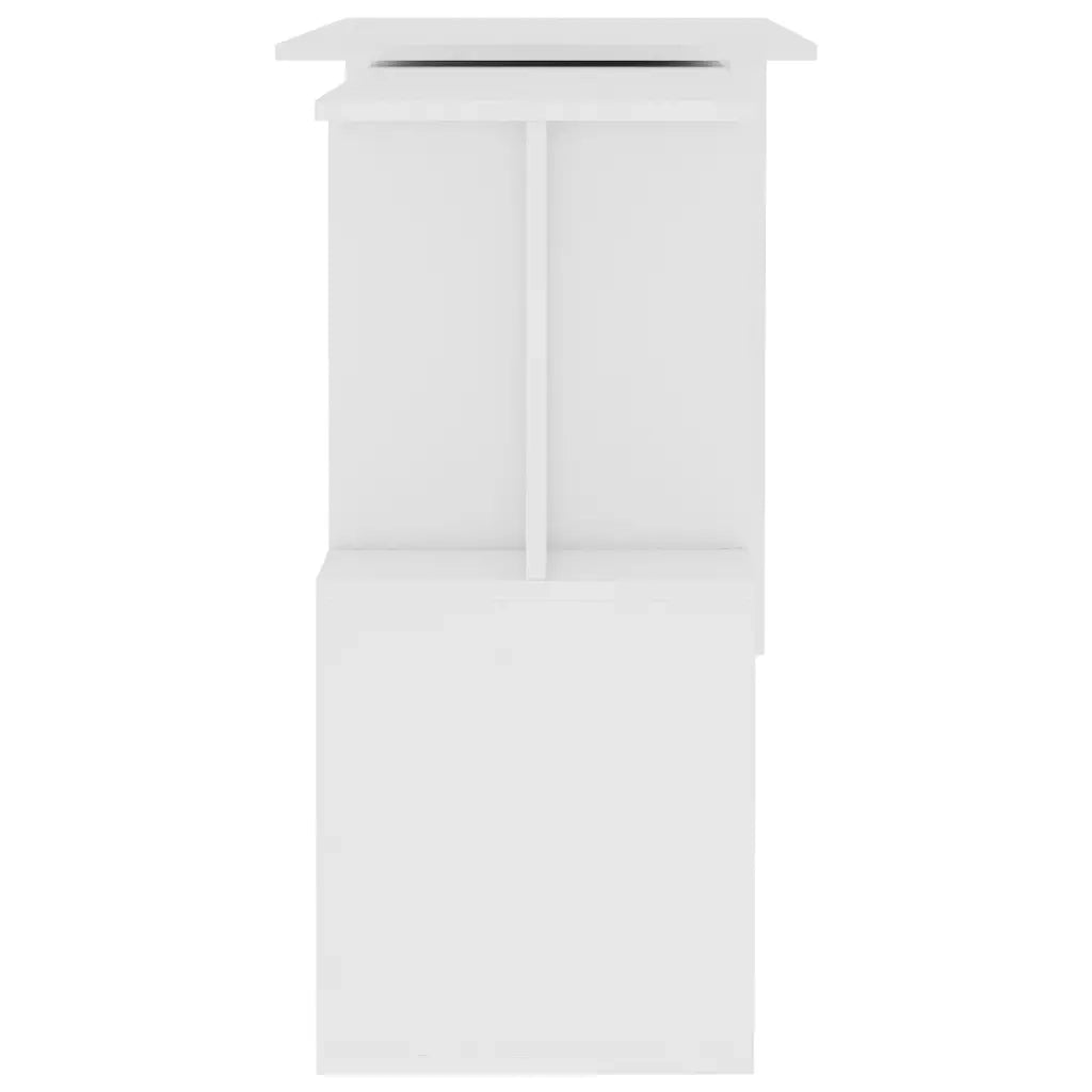 Scrivania ad Angolo Bianca 200x50x76 cm in Legno Multistrato 801098