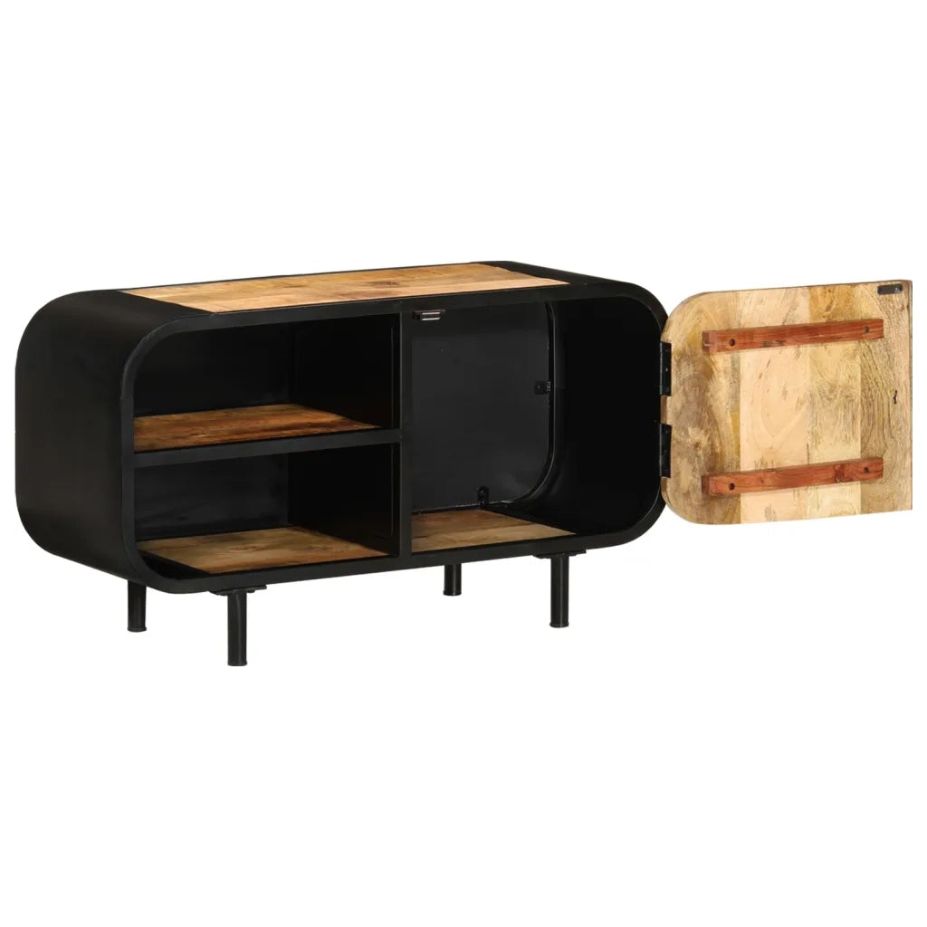 Mobile Porta TV 90x30x48 cm in Legno di Mango Grezzo 328412