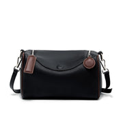 Borsa a tracolla da donna in vera pelle, nera.