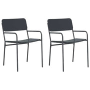 Sedie da giardino 2 pz | Sedie da Esterno Antracite 51 x 55 x 81 cm Acciaio